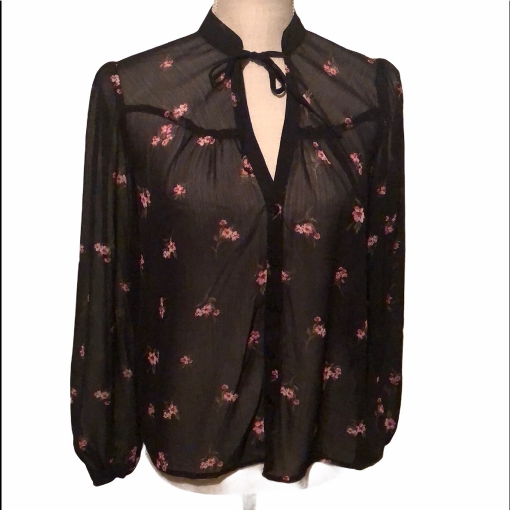 Vixbe choker neck w/tie, black, pink, Sm.